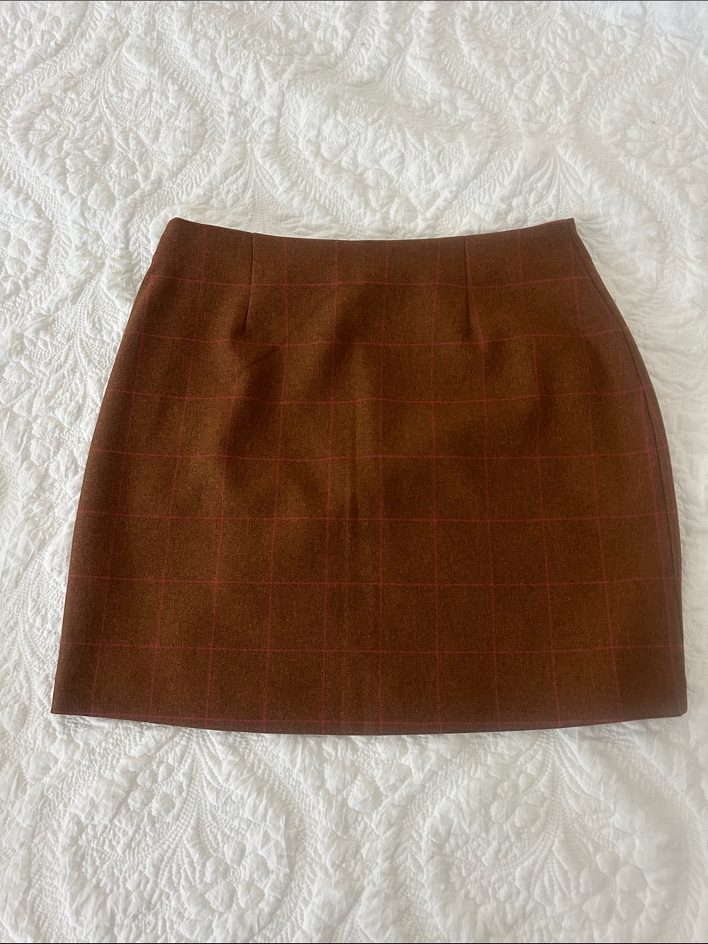 Leith Brown Windowpane Mini Skirt - Picture 6 of 7